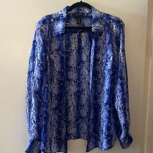 Blue snake skin White House Black Market blouse